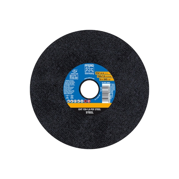 Pferd Abrasive Cut-Off Wheel, Type 1, 6 in Dia, 0.045 in Thick, 7/8 in Arbor Hole Size, Aluminum Oxide 69964 - main